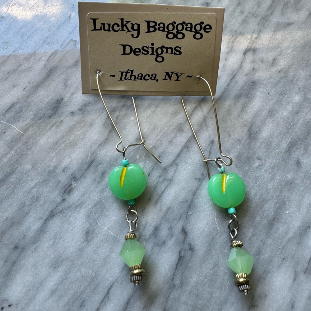 Lucky baggage dangle earrings